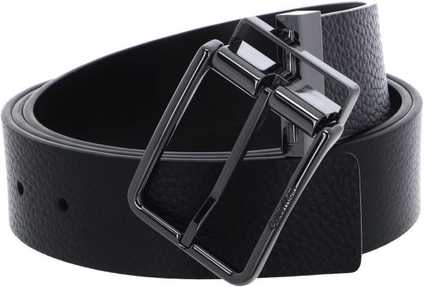 Ceinture Cuir Calvin Klein Homme Boucle Ardillon Noir-1