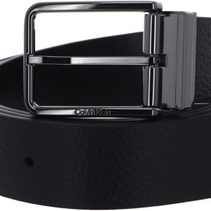 Ceinture Cuir Calvin Klein Homme Boucle Ardillon Noir-0