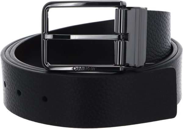Ceinture Cuir Calvin Klein Homme Boucle Ardillon Noir-0