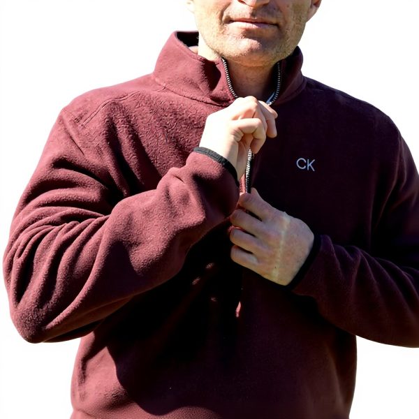 Pull Golf Calvin Klein Polaire Extensible Demi-Zip Homme