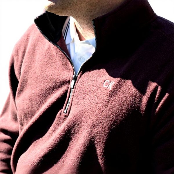 Pull Golf Calvin Klein Polaire Extensible Demi-Zip Homme