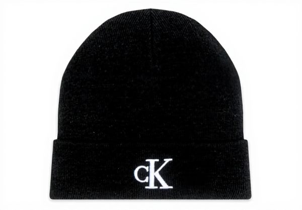 Calvin Klein Bonnet logo brodé, taille unique, noir
