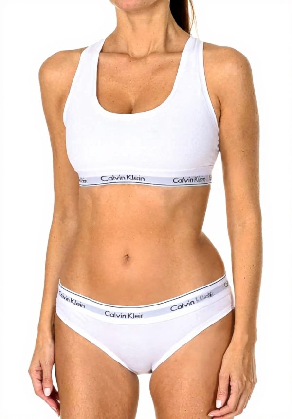 Calvin Klein Ensemble F3789E Lingerie Femme Confort Blanc