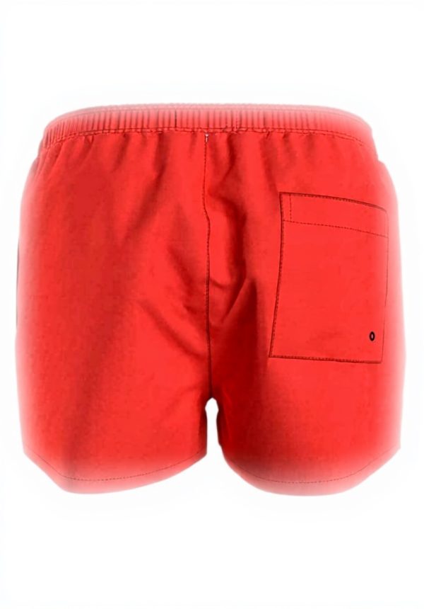 Short de Bain Calvin Klein Homme Drawstring Rouge Noir