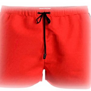 Short de Bain Calvin Klein Homme Drawstring Rouge Noir
