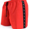 Short de Bain Calvin Klein Homme Drawstring Rouge Noir