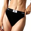 Slip brésilien Calvin Klein taille haute femme noir confort