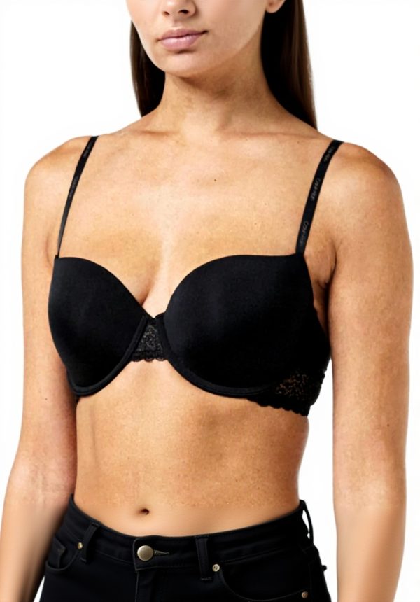 Soutien-gorge Calvin Klein T-Shirt Femme Noir Armatures