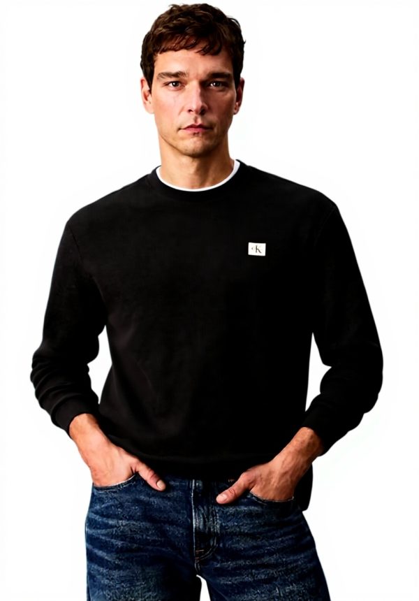 Sweatshirt Calvin Klein Homme Col Ras-du-Cou Waffle