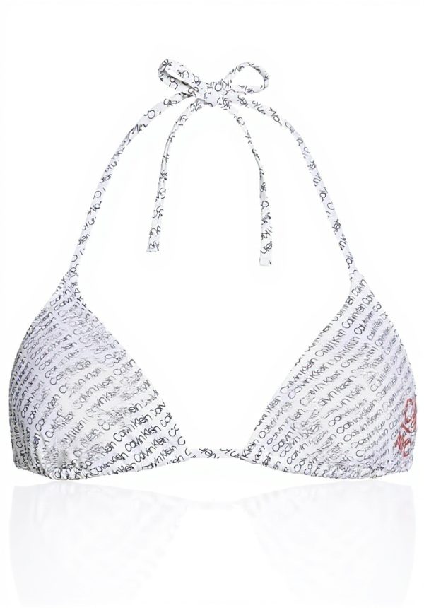 Maillot de bain Calvin Klein Triangle Logo Diagonale Blanc