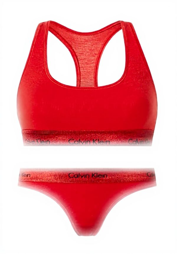 Calvin Klein Unlined Bralette/Thong Set - Cotton Modal Blend
