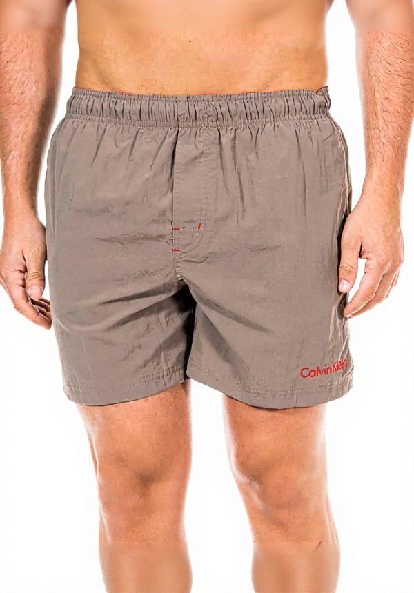 Calvin Klein Short de Bain Homme Nylon Gris Taille 48