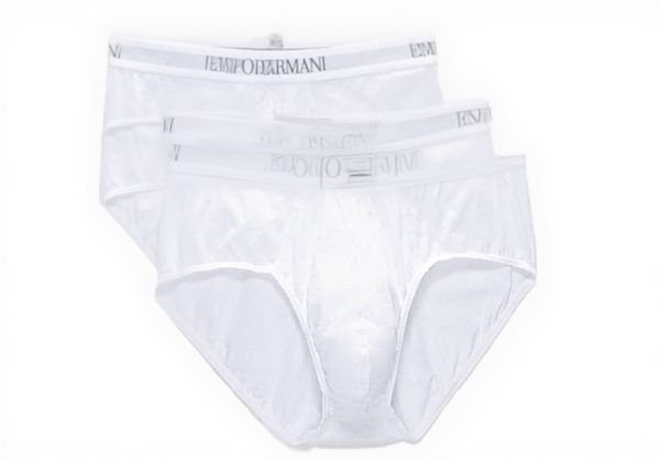 Emporio Armani Slips Homme 3 Pack Coton Doux Blanc