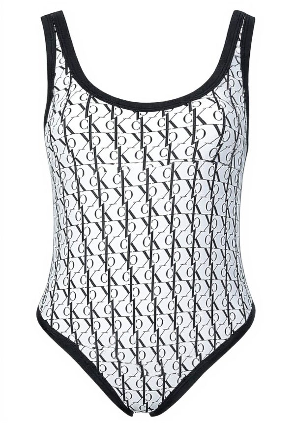 Maillot de bain Calvin Klein blanc deux pièces femme nylon