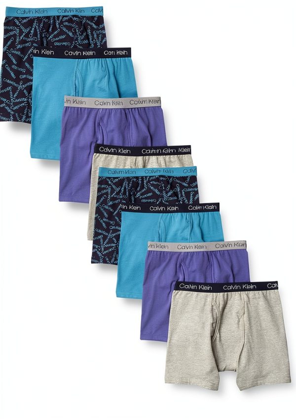 Boxers Calvin Klein garçon lot 8 coton élasthanne confort