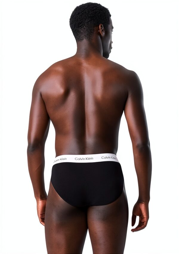 Slip Calvin Klein Homme Coton Élasthanne Confortable Noir-3