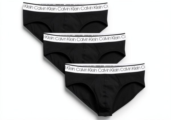 Slips Calvin Klein Homme Coton Extensible Lot de 3 Noir