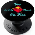 PopSockets PopGrip cœur vintage noir sans fil-0