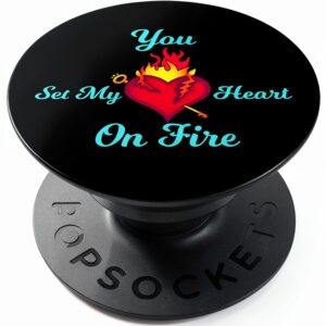 PopSockets PopGrip cœur vintage noir sans fil-0