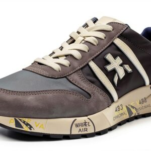 Premiata Adult Lander 6906 Gris Chaussures Homme Cuir Véritable-0