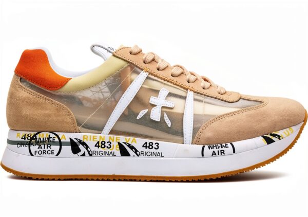 Chaussures Femmes Sneakers PREMIATA Conny 5612 Beige Cuir-0