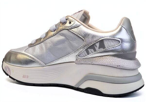 PREMIATA Chaussures Femme Sneaker Tissu Cuir MOERUND_6993 Argent-4