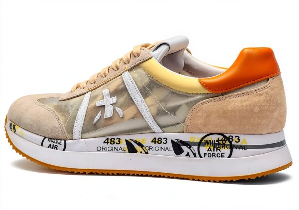 Chaussures Femmes Sneakers PREMIATA Conny 5612 Beige Cuir-4