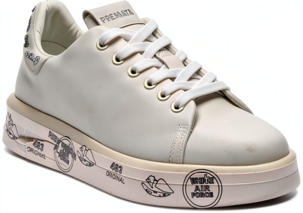 Baskets femme PREMIATA Belle 6712 Blanc taille 36 style épuré-1