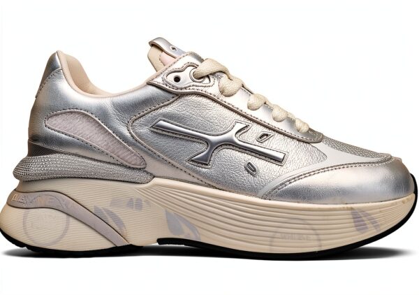 PREMIATA Chaussures Femme Sneaker Tissu Cuir MOERUND_6993 Argent-1