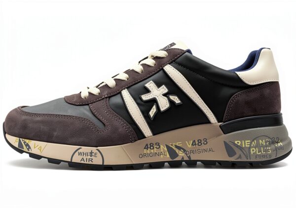 Premiata Adult Lander 6906 Gris Chaussures Homme Cuir Véritable-1