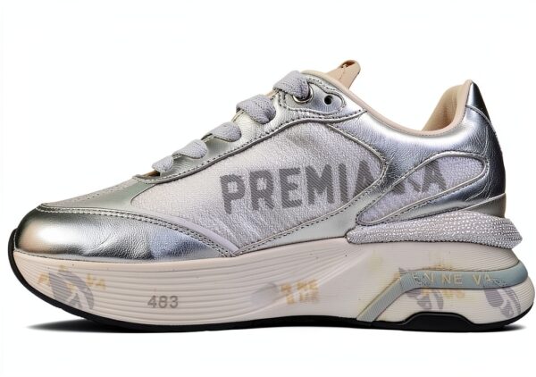 PREMIATA Chaussures Femme Sneaker Tissu Cuir MOERUND_6993 Argent-0