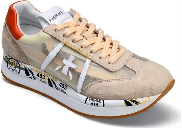 Chaussures Femmes Sneakers PREMIATA Conny 5612 Beige Cuir-1