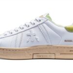 Chaussures Sneakers Femme PREMIATA RUSSELLD_7488 Blanc-Jaune en Cuir-0