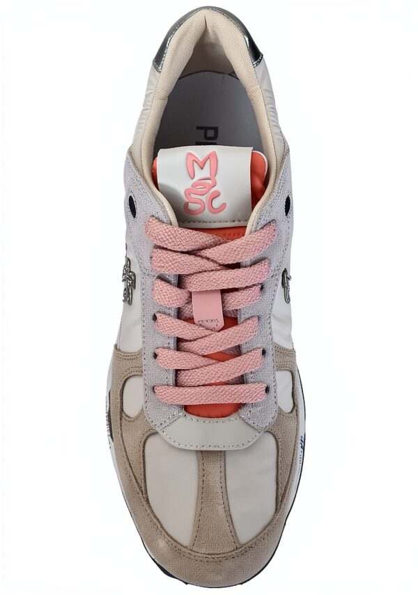 PREMIATA Baskets Femme MASED_7397 en Daim et Toile Beige Rose-7