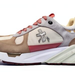 PREMIATA Baskets Femme MASED_7397 en Daim et Toile Beige Rose-0